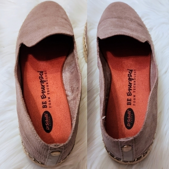 Dr Scholl's Lilac Perforated Espadrille Slip On Shoes 8M - Picture 7 of 11